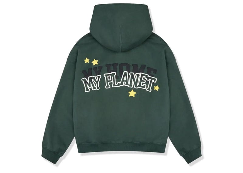 Broken Planet My Planet Zip Up Hoodie Emerald Green