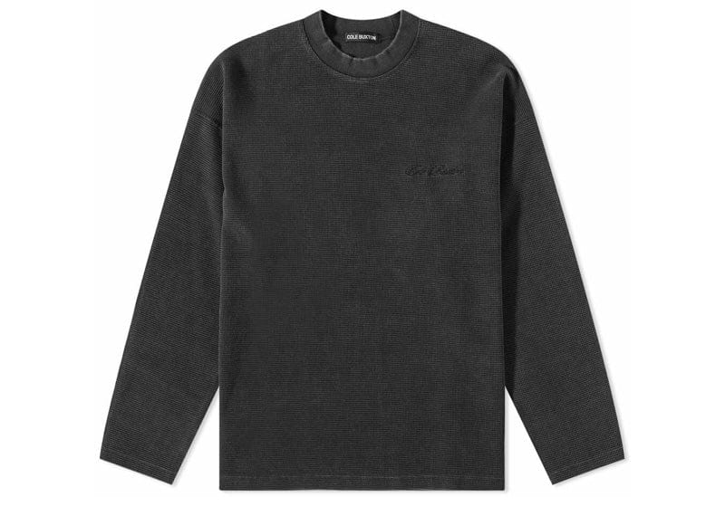 Cole Buxton Homage Lightweight Waffle L/S Black Tee