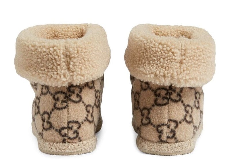 GUCCI Covered Wool GG Monogram Fria Horsebit Ankle Boots