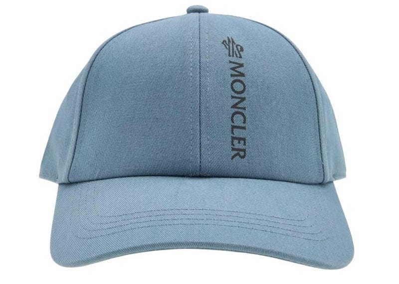 Moncler Logo Print Baseball Cap Blue