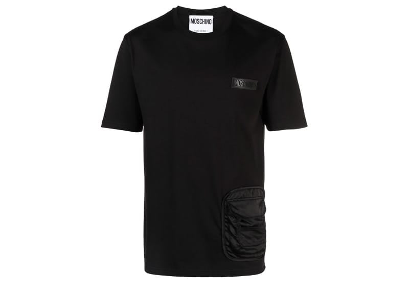 Moschino Logo Appliqué Cotton Tee Black