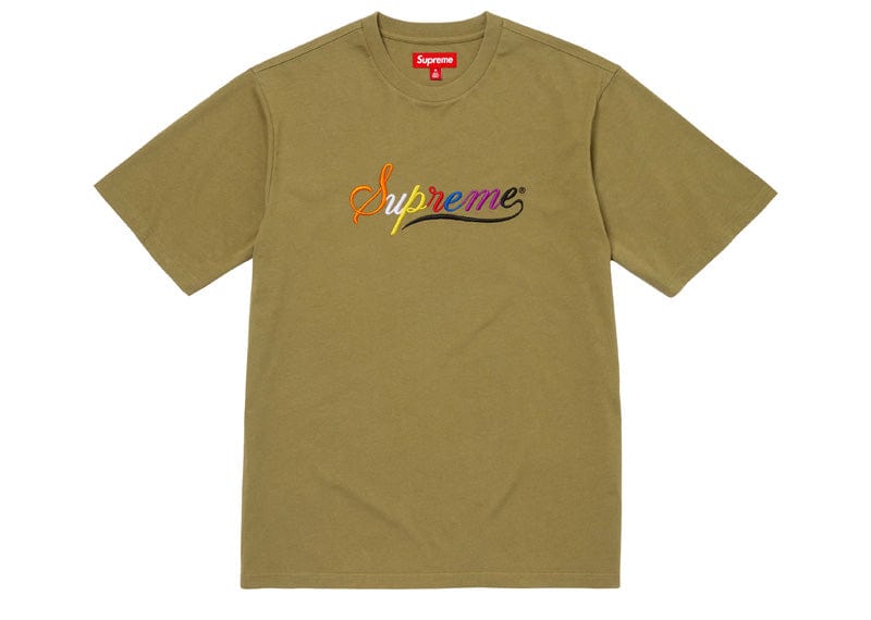 Supreme Cursive S/S Top Dusty Olive