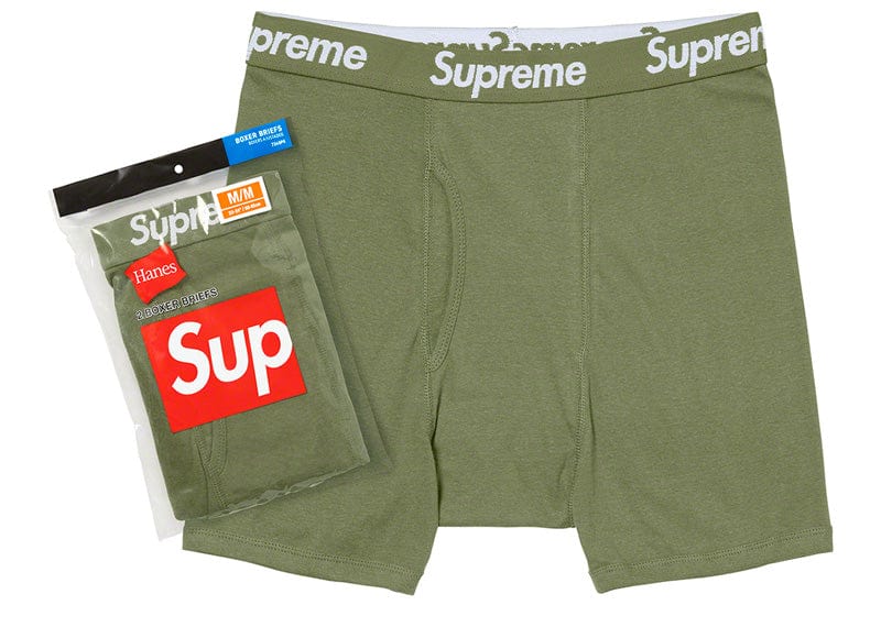 Supreme Hanes Boxer Briefs (2 Pack) Olive
