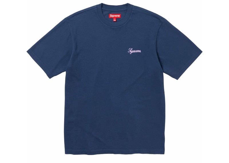 Supreme Washed Script S/S Top (FW23) Navy
