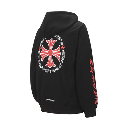 Chrome Hearts Made in Hollywood Plus Cross Zip Up Hoodie Red/Black