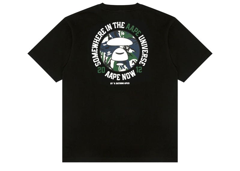 AAPE Basic Graphic Print Regular Fit Tee Black