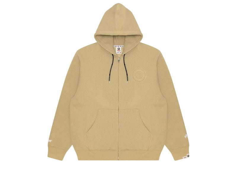 AAPE Ivory Grey Aape Zip Up Sweater