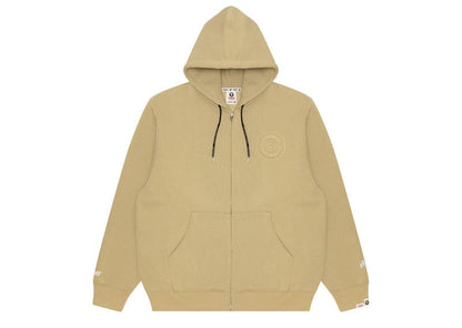 AAPE Ivory Grey Aape Zip Up Sweater