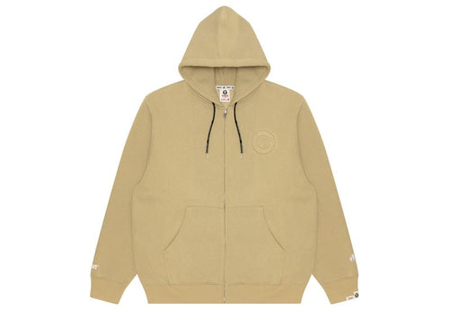 AAPE Ivory Grey Aape Zip Up Sweater