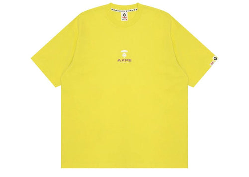 AAPE Moonface Printed Logo Tee Lemon Yellow
