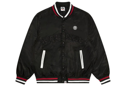AAPE Now Moonface Baseball Jacket Black Red