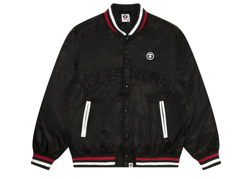 AAPE Now Moonface Baseball Jacket Black Red