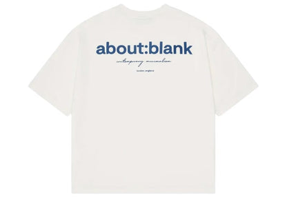 About:Blank Box Logo T-Shirt Oat & Estate Blue