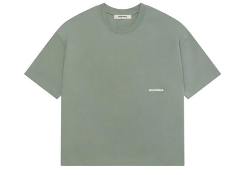 About:Blank Box Logo T-Shirt Sage Ecru