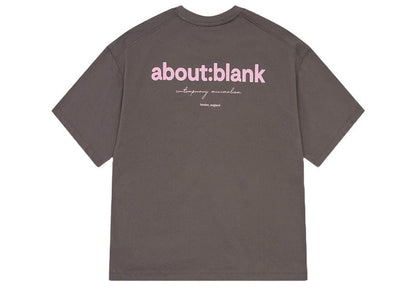 About:Blank Box T-Shirt Charcoal Pink