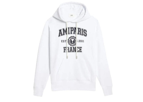 Ami Paris Logo Hoodie White