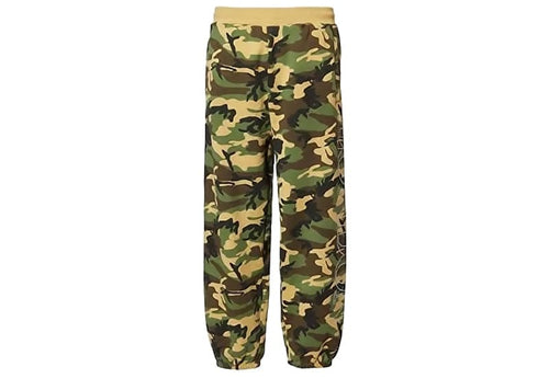 Awake NY Rhinestone Text Sweatpants Green Camo