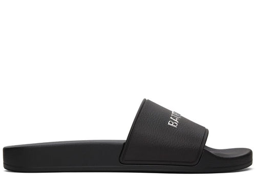 Balenciaga Pool Slides Black/Silver Chrome (Women's)