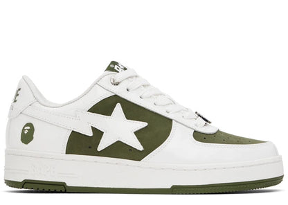 A Bathing Ape Bape Sta Low #6 White Olive Drab