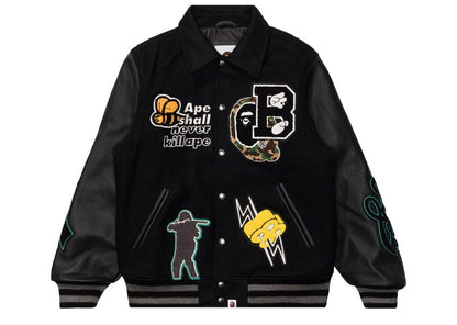 A Bathing Ape BAPE Varsity Jacket Black