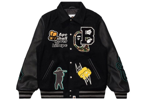 A Bathing Ape BAPE Varsity Jacket Black