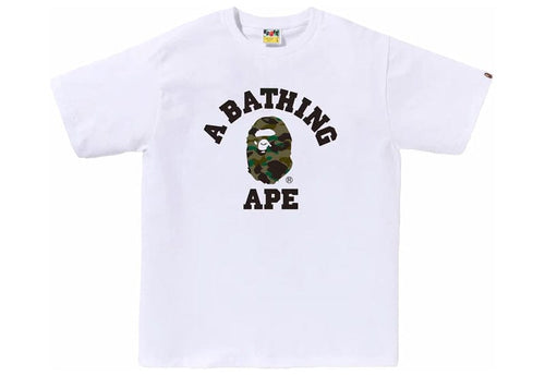 BAPE 1st Camo College T-Shirt White/Green