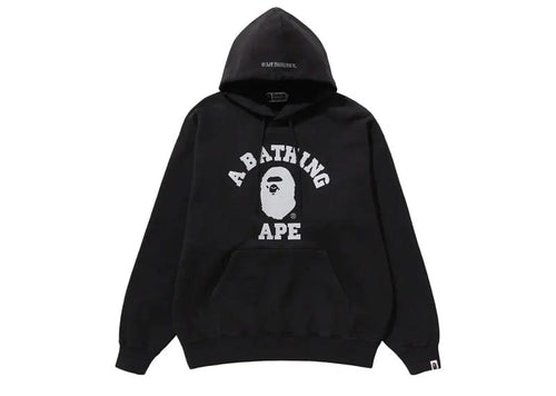 BAPE College Overdye Pullover Hoodie Black