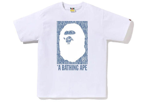 BAPE Lux Sport Pattern Box Ape Head Tee White