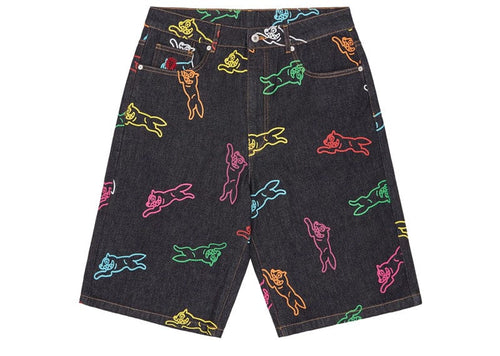 Billionaire Boys Club Allover Running Dog Denim Shorts Black