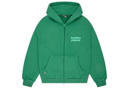 Broken Planet Basic Zip-Up Hoodie Washed Pine Green