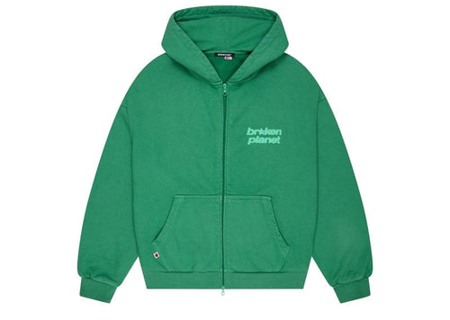Broken Planet Basic Zip-Up Hoodie Washed Pine Green