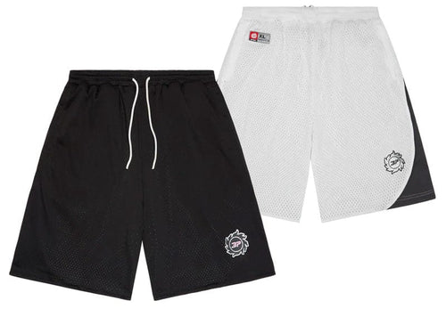 Broken Planet Reversible Mesh Shorts Black White