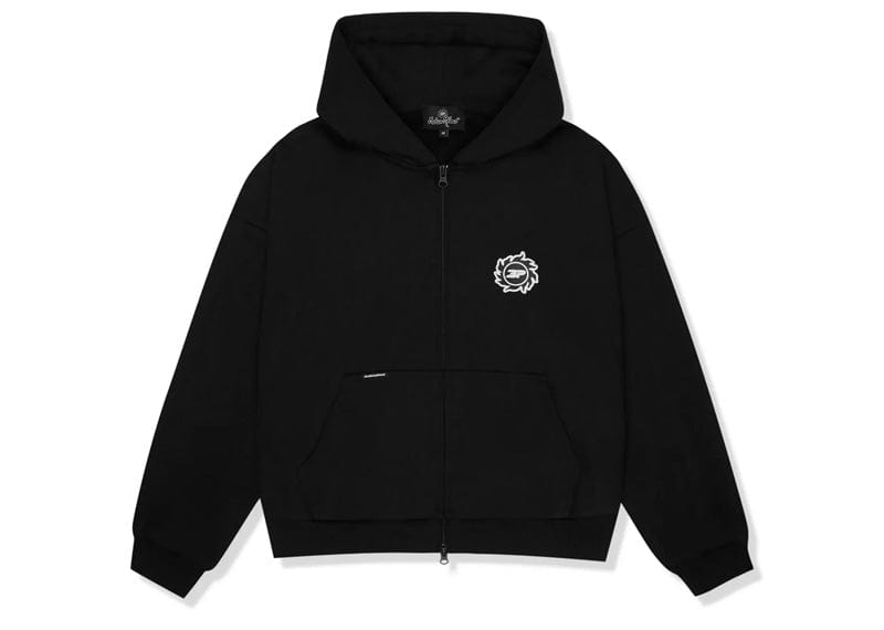 Broken Planet Sun Zip-Up Hoodie Midnight Black