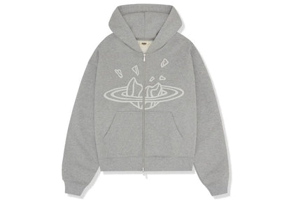 Broken Planet Zip Up Hoodie Gunmetal Grey