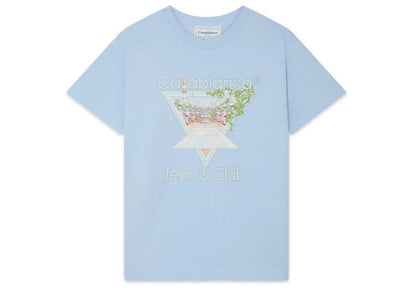 Casablanca Tennis Club Icon Pastelle Printed Tee Pale Blue
