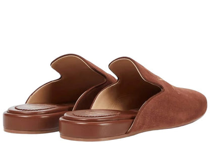 Christian Louboutin Navy Coolito Flat Mules Brown