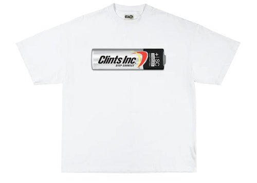 Clints Battery Tee White