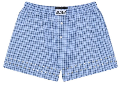 Cold Culture Eyelets Striped Long Boxer Blue