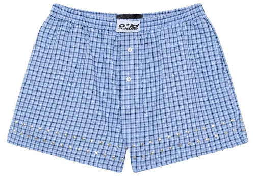 Cold Culture Eyelets Striped Long Boxer Blue