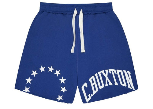 Cole Buxton Cut Off Varsity Shorts Cobalt Blue