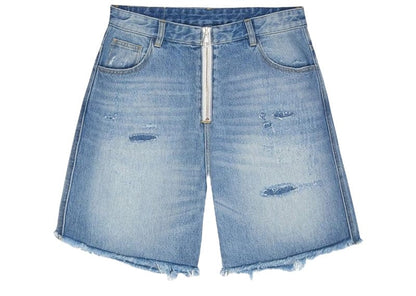 Cole Buxton Distressed Denim Shorts Blue