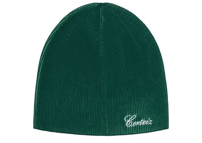 Corteiz 2 Tone Ribbed Knit Beanie Green