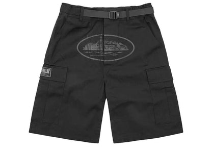 Corteiz Alcatraz Cargo Shorts Triple Black