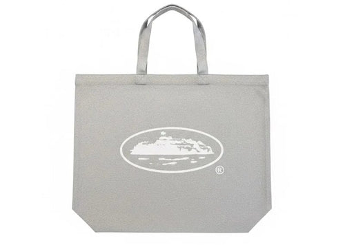 Corteiz Alcatraz Tote Bag Heather Grey/White