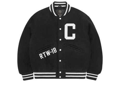 Corteiz Casentino Wool Varsity Jacket Black