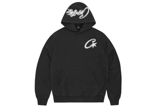 Corteiz Satin C Star Appliqué Hoodie Black