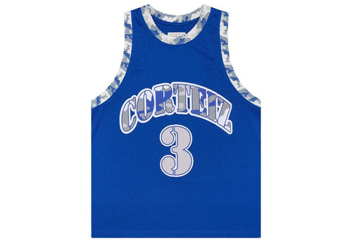 Corteiz Stencil Camo Bball Jersey Blue