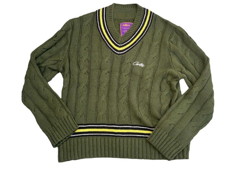 Corteiz Wimbledon Knit Sweater Khaki