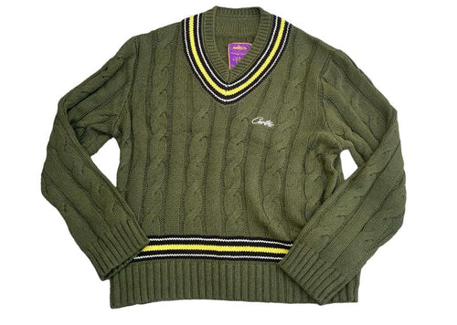 Corteiz Wimbledon Knit Sweater Khaki