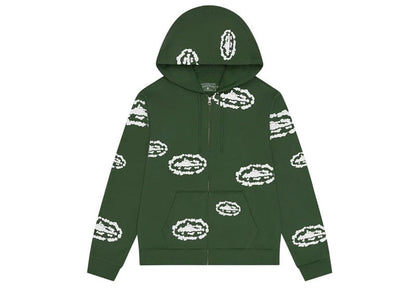 Corteiz x Denim Tears Island Wreath Zip Hoodie Green